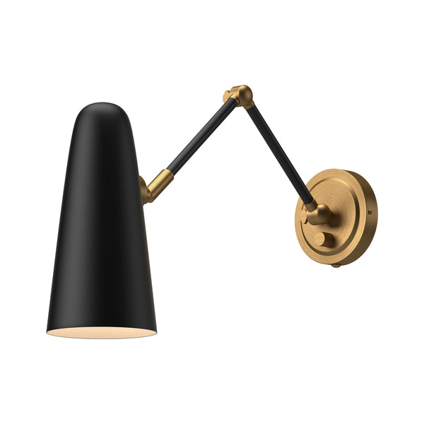 Alora - WV578925MBAG - One Light Vanity - Daniel - Matte Black/Aged Gold from Lighting & Bulbs Unlimited in Charlotte, NC