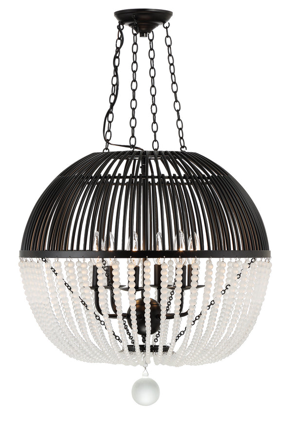 Crystorama - DUV-626-MK - Six Light Pendant - Duval - Matte Black from Lighting & Bulbs Unlimited in Charlotte, NC