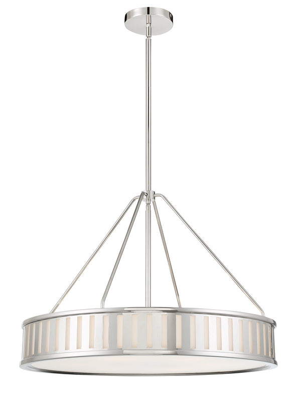 Crystorama - KEN-8306-PN - Six Light Pendant - Kendal - Polished Nickel from Lighting & Bulbs Unlimited in Charlotte, NC