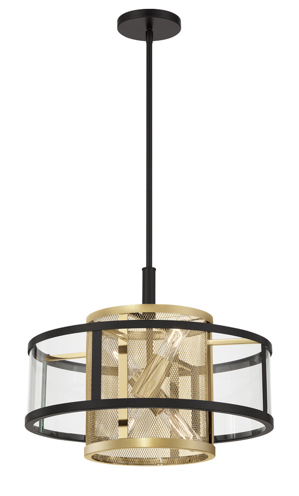 Metropolitan - N7813-726 - Four Lights Pendant - Soho - Coal And Soft Brass from Lighting & Bulbs Unlimited in Charlotte, NC
