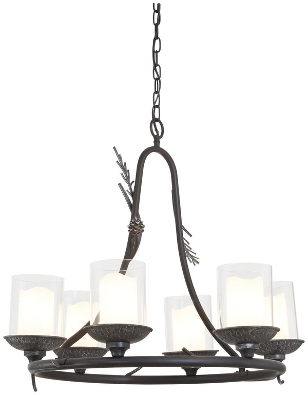 Minka-Lavery - 2756-694 - Six Light Chandelier - Ponderosa Ridge - Weathered Spruce W/ Silver from Lighting & Bulbs Unlimited in Charlotte, NC