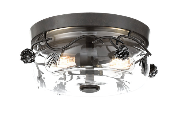 Minka-Lavery - 2759-694 - Two Light Flush Mount - Ponderosa Ridge - Weathered Spruce W/ Silver from Lighting & Bulbs Unlimited in Charlotte, NC