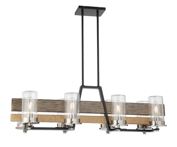 Minka-Lavery - 2768-733 - Eight Light Island Pendant - Silver Creek - Stone Grey, Coal & Brushed Nic from Lighting & Bulbs Unlimited in Charlotte, NC