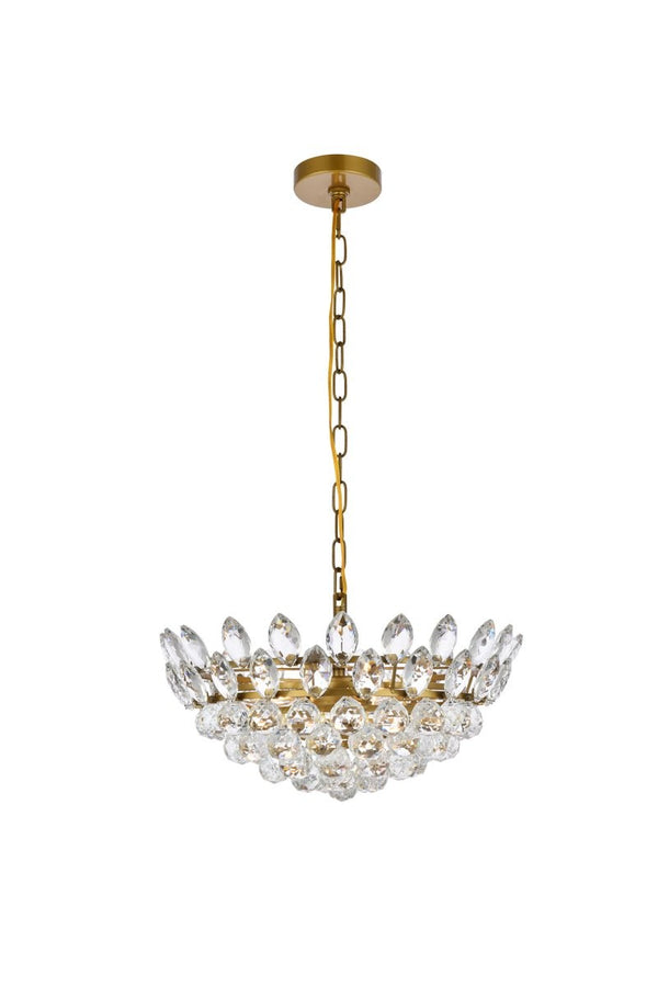 Elegant Lighting - 1104D18BR - Five Light Pendant - Emilia - Brass from Lighting & Bulbs Unlimited in Charlotte, NC