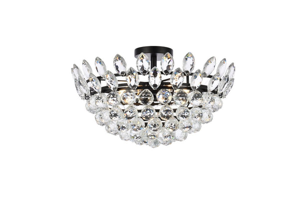 Elegant Lighting - 1105F20BK - Five Light Flush Mount - Emilia - Black from Lighting & Bulbs Unlimited in Charlotte, NC