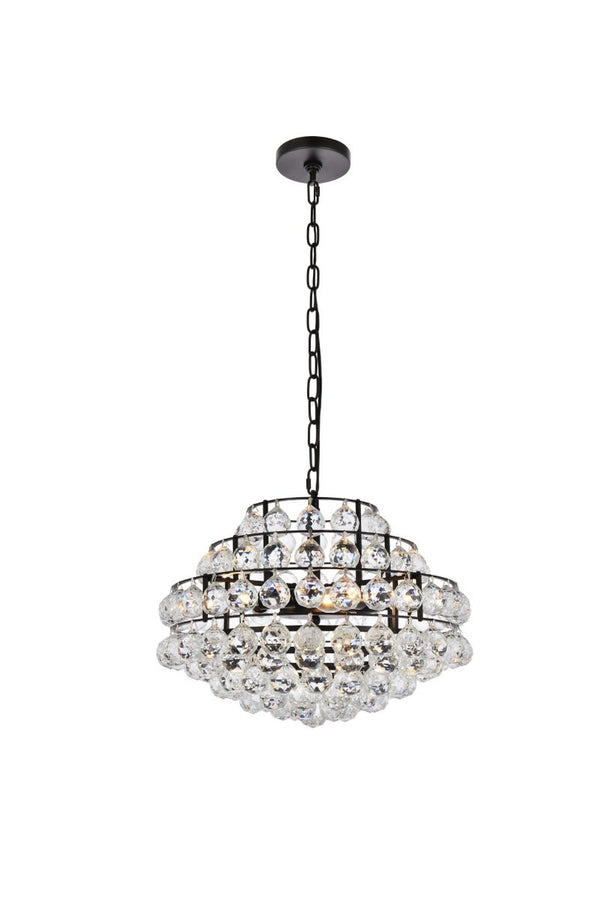 Elegant Lighting - 1106D18BK - Five Light Pendant - Savannah - Black from Lighting & Bulbs Unlimited in Charlotte, NC