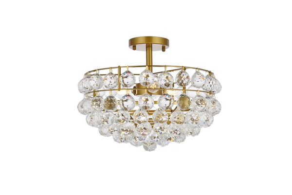 Elegant Lighting - 1107F16BR - Three Light Flush Mount - Savannah - Brass from Lighting & Bulbs Unlimited in Charlotte, NC