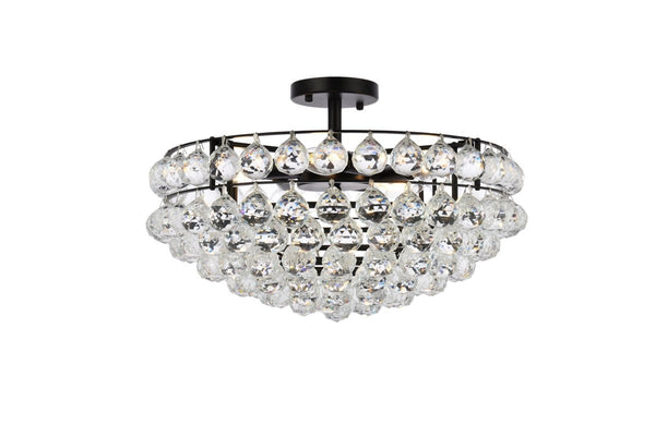 Elegant Lighting - 1107F20BK - Five Light Flush Mount - Savannah - Black from Lighting & Bulbs Unlimited in Charlotte, NC