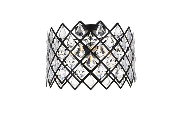 Elegant Lighting - 1110F13BK - Three Light Flush Mount - Lyla - Black from Lighting & Bulbs Unlimited in Charlotte, NC