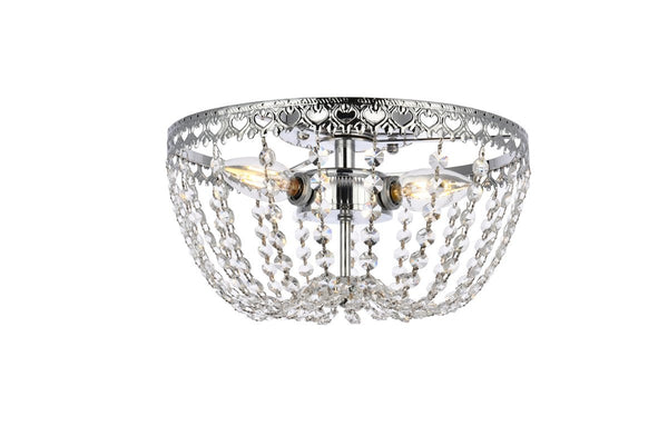 Elegant Lighting - 1112F12C - Three Light Flush Mount - Kylie - Chrome from Lighting & Bulbs Unlimited in Charlotte, NC