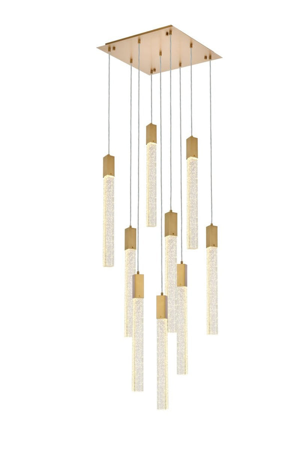 Elegant Lighting - 2066D20SG - Nine Light Pendant - Weston - Satin Gold from Lighting & Bulbs Unlimited in Charlotte, NC