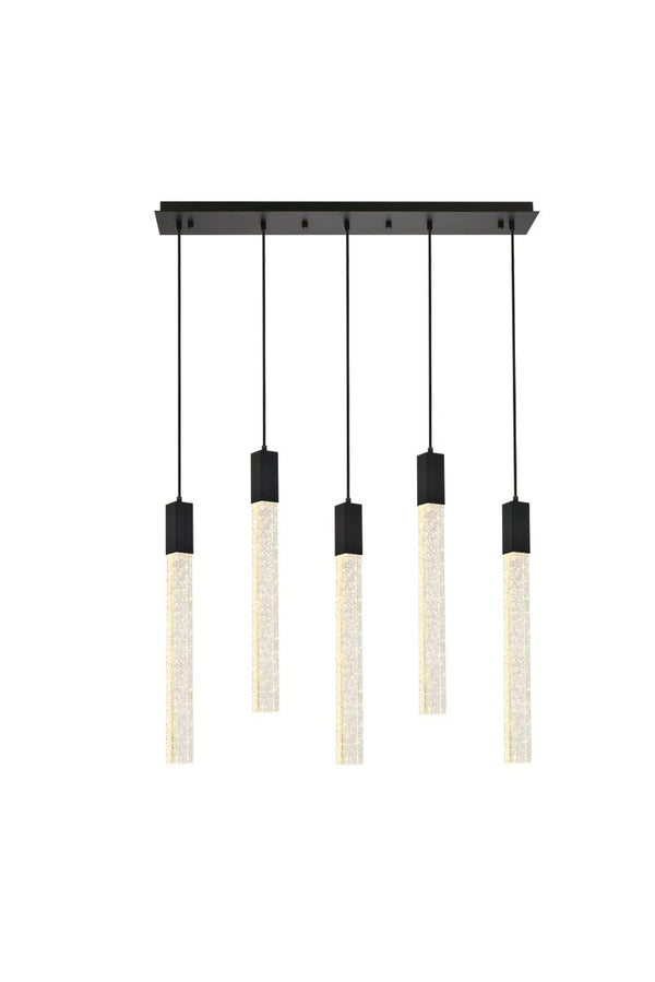 Elegant Lighting - 2066S36BK - Five Light Pendant - Weston - Black from Lighting & Bulbs Unlimited in Charlotte, NC