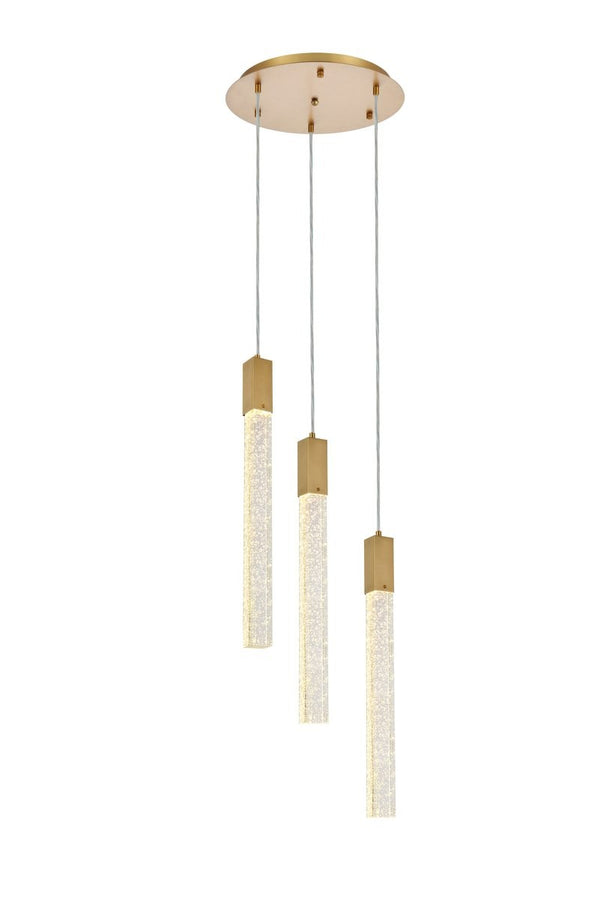 Elegant Lighting - 2067D16SG - Three Light Pendant - Weston - Satin Gold from Lighting & Bulbs Unlimited in Charlotte, NC