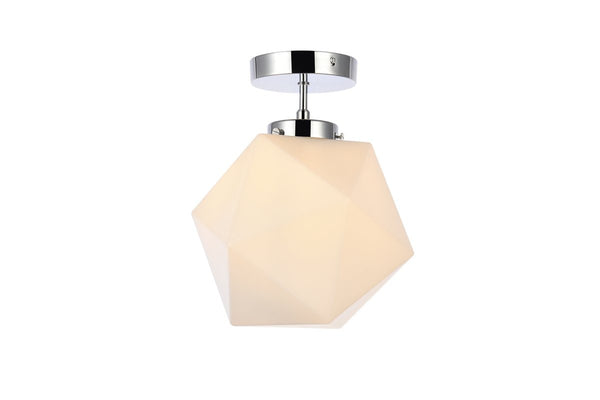 Elegant Lighting - LD2347C - One Light Flush Mount - Lawrence - Chrome And White from Lighting & Bulbs Unlimited in Charlotte, NC