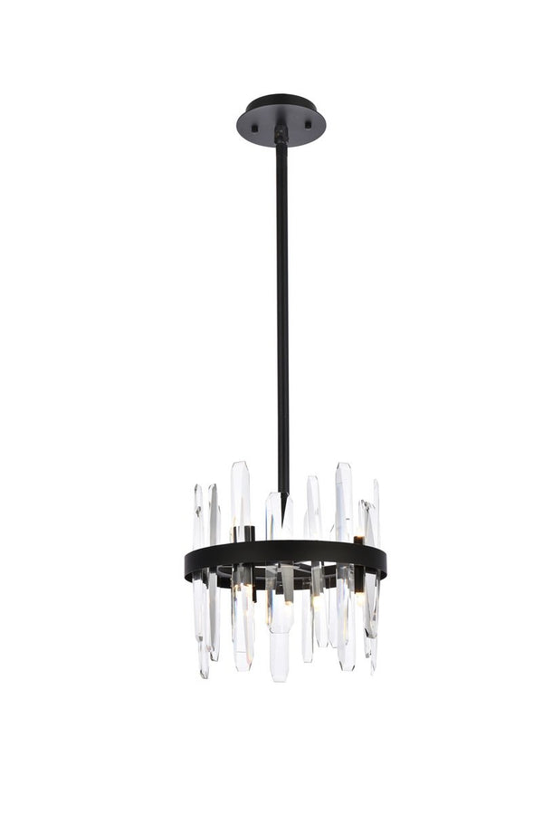 Elegant Lighting - 2200D12BK - Six Light Pendant - Serena - Black from Lighting & Bulbs Unlimited in Charlotte, NC