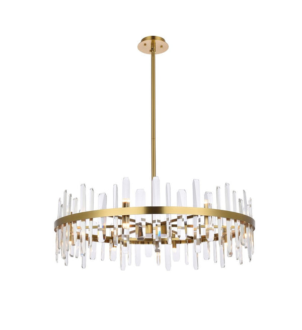 Elegant Lighting - 2200D36SG - 16 Light Chandelier - Serena - Satin Gold from Lighting & Bulbs Unlimited in Charlotte, NC