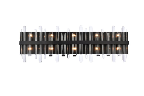 Elegant Lighting - 2200W36BK - Ten Light Bath Sconce - Serena - Black from Lighting & Bulbs Unlimited in Charlotte, NC