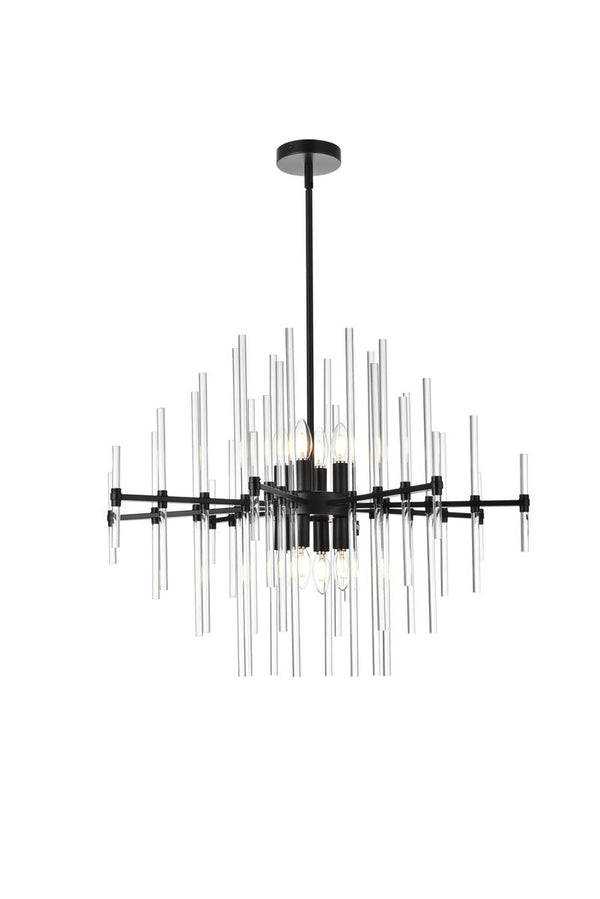 Elegant Lighting - 2502D31BK - Eight Light Pendant - Sienna - Black from Lighting & Bulbs Unlimited in Charlotte, NC