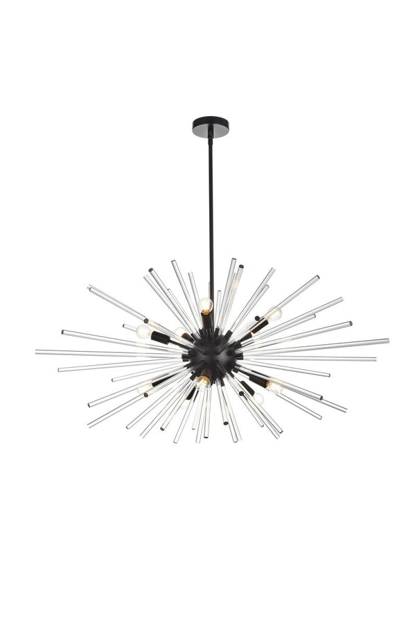 Elegant Lighting - 2502D46BK - Ten Light Pendant - Sienna - Black from Lighting & Bulbs Unlimited in Charlotte, NC