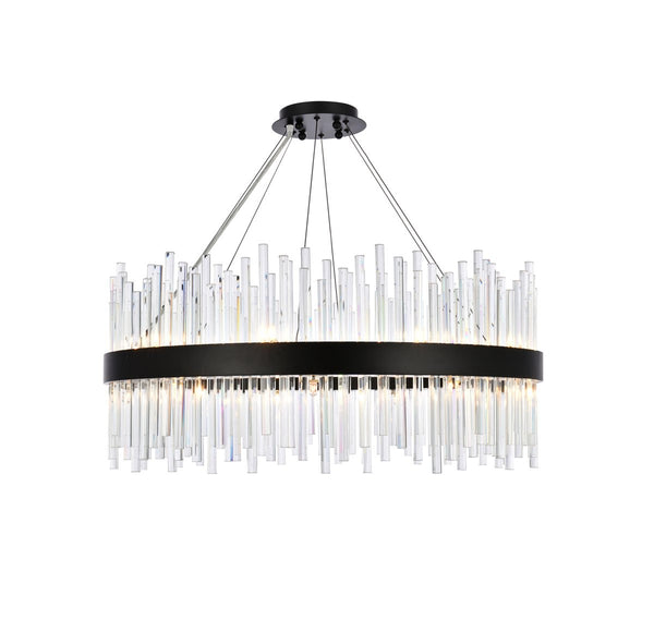 Elegant Lighting - 3000D32BK - 18 Light Chandelier - Dallas - Black from Lighting & Bulbs Unlimited in Charlotte, NC