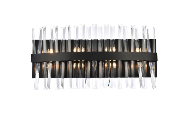 Elegant Lighting - 6200W24BK - Eight Light Bath Sconce - Serephina - Black from Lighting & Bulbs Unlimited in Charlotte, NC