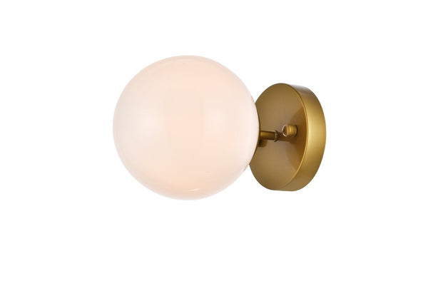 Elegant Lighting - LD2451BR - One Light Flush Mount - Mimi - Brass And Frosted White from Lighting & Bulbs Unlimited in Charlotte, NC