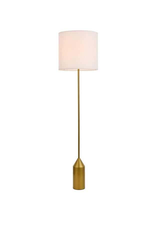 Elegant Lighting - LD2453FLBR - One Light Floor Lamp - Ines - Brass And White from Lighting & Bulbs Unlimited in Charlotte, NC