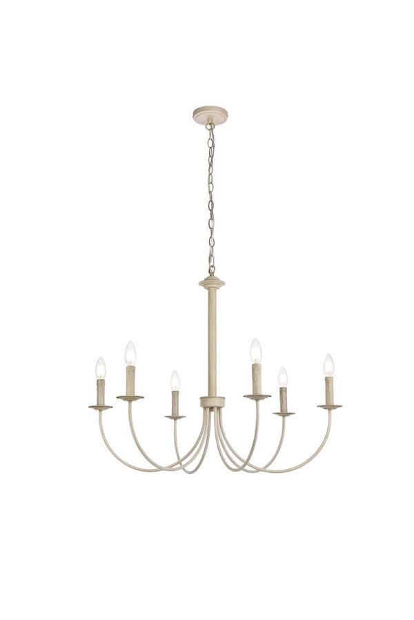 Elegant Lighting - LD7041D32WD - Six Light Pendant - Brielle - Weathered Dove from Lighting & Bulbs Unlimited in Charlotte, NC