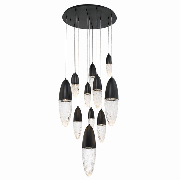 Eurofase - 43859-022 - 12 Light Chandelier - Ecrou - Black from Lighting & Bulbs Unlimited in Charlotte, NC