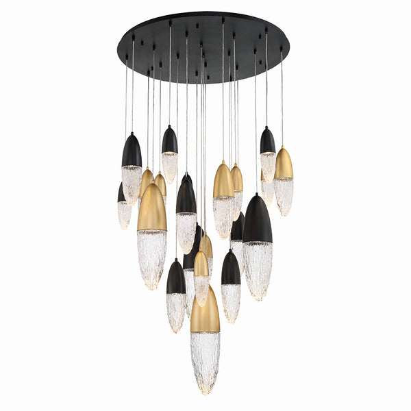 Eurofase - 43860-043 - 22 Light Chandelier - Ecrou - Mixed Black / Brass from Lighting & Bulbs Unlimited in Charlotte, NC
