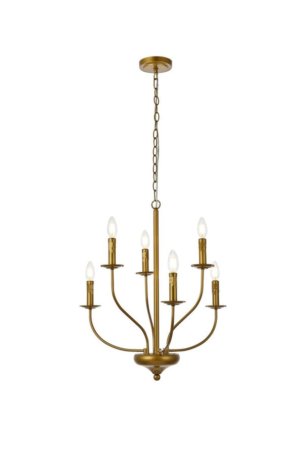 Elegant Lighting - LD7046D24BR - Six Light Pendant - Westley - Brass from Lighting & Bulbs Unlimited in Charlotte, NC