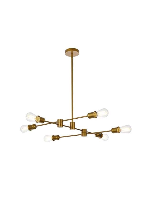 Elegant Lighting - LD7051D31BR - Six Light Pendant - Xavier - Brass from Lighting & Bulbs Unlimited in Charlotte, NC