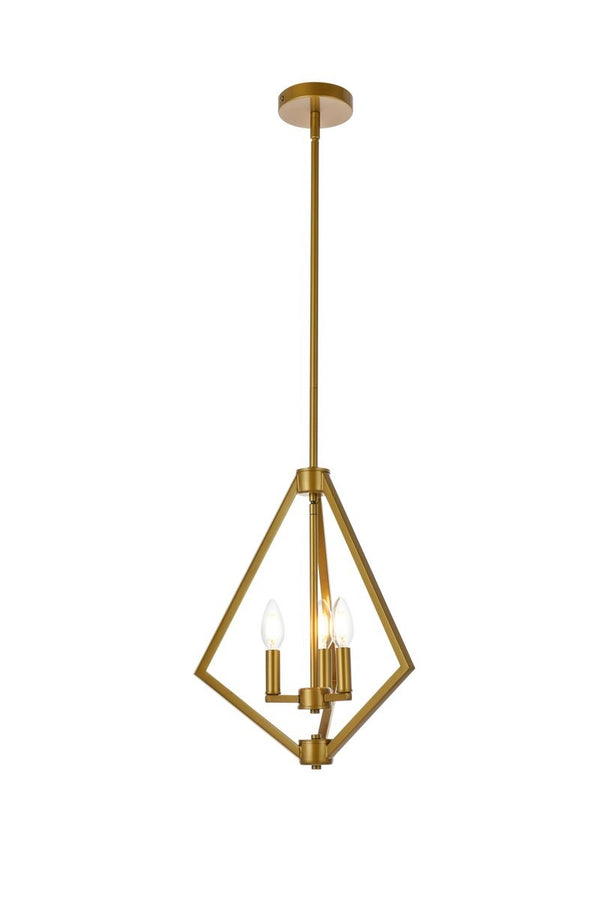 Elegant Lighting - LD7061D14BR - Three Light Pendant - Irina - Brass from Lighting & Bulbs Unlimited in Charlotte, NC