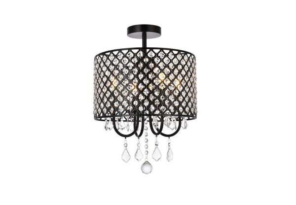 Elegant Lighting - LD710F14BK - Four Light Flush Mount - Elise - Black from Lighting & Bulbs Unlimited in Charlotte, NC