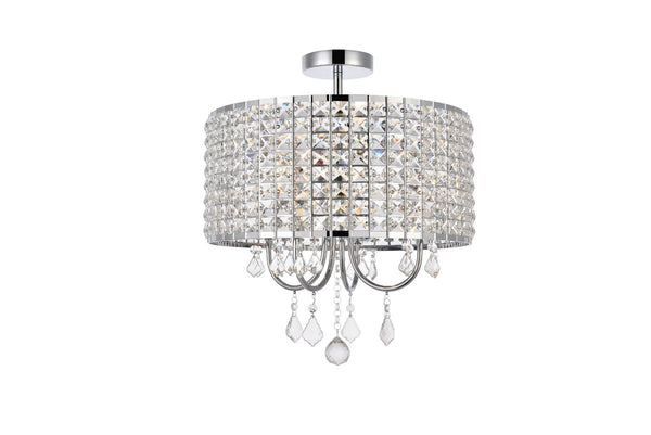 Elegant Lighting - LD712F17C - Four Light Flush Mount - Elise - Chrome from Lighting & Bulbs Unlimited in Charlotte, NC