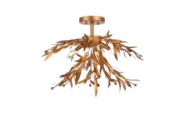Elegant Lighting - LD810F23GL - Four Light Flush Mount - Priscilla - Gold Leaf from Lighting & Bulbs Unlimited in Charlotte, NC