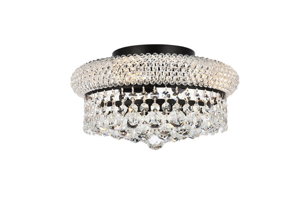 Elegant Lighting - V1800F12BK/RC - Four Light Flush Mount - Primo - Black And Clear from Lighting & Bulbs Unlimited in Charlotte, NC