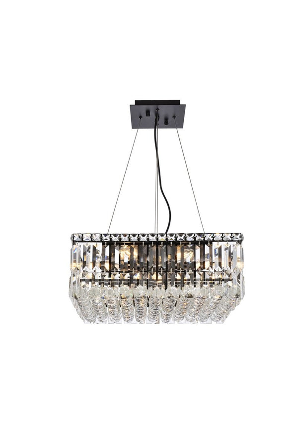 Elegant Lighting - V2032D20BK/RC - 12 Light Chandelier - Maxime - Black And Clear from Lighting & Bulbs Unlimited in Charlotte, NC