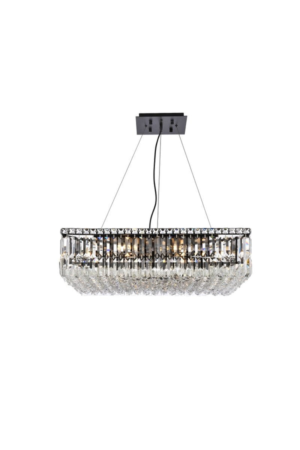 Elegant Lighting - V2032D28BK/RC - 12 Light Chandelier - Maxime - Black And Clear from Lighting & Bulbs Unlimited in Charlotte, NC
