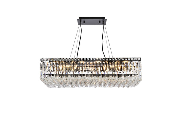 Elegant Lighting - V2034D32BK/RC - 16 Light Chandelier - Maxime - Black And Clear from Lighting & Bulbs Unlimited in Charlotte, NC