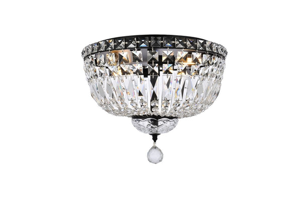 Elegant Lighting - V2528F14BK/RC - Four Light Flush Mount - Tranquil - Black And Clear from Lighting & Bulbs Unlimited in Charlotte, NC