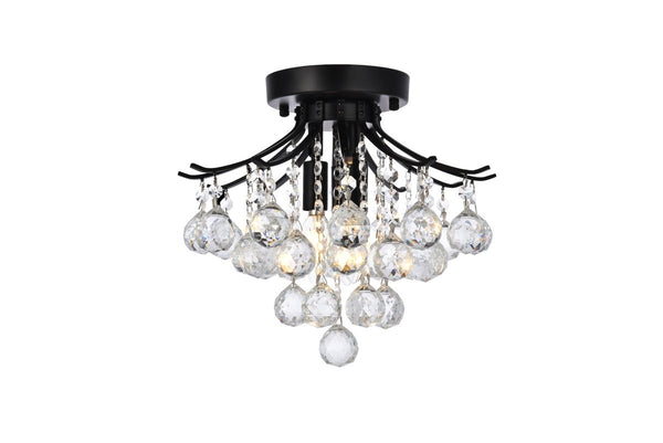 Elegant Lighting - V8000F12BK/RC - Three Light Flush Mount - Toureg - Black And Clear from Lighting & Bulbs Unlimited in Charlotte, NC