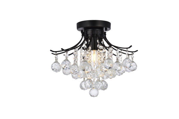 Elegant Lighting - V8000F16BK/RC - Three Light Flush Mount - Toureg - Black And Clear from Lighting & Bulbs Unlimited in Charlotte, NC