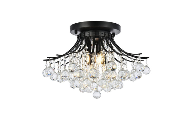 Elegant Lighting - V8000F19BK/RC - Six Light Flush Mount - Toureg - Black And Clear from Lighting & Bulbs Unlimited in Charlotte, NC
