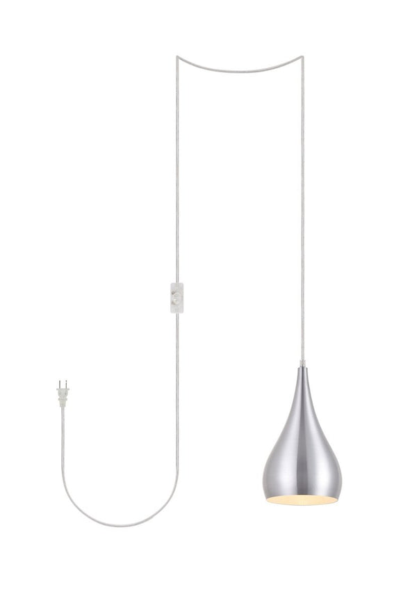 Elegant Lighting - LDPG2001BN - One Light Plug in Pendant - Nora - Burnished Nickel from Lighting & Bulbs Unlimited in Charlotte, NC