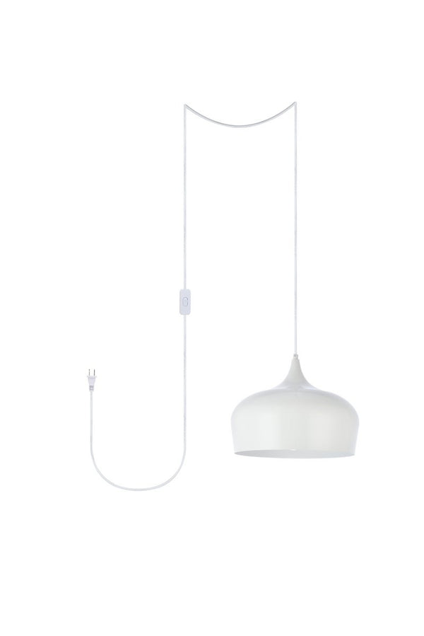 Elegant Lighting - LDPG2003WH - One Light Plug in Pendant - Nora - White from Lighting & Bulbs Unlimited in Charlotte, NC