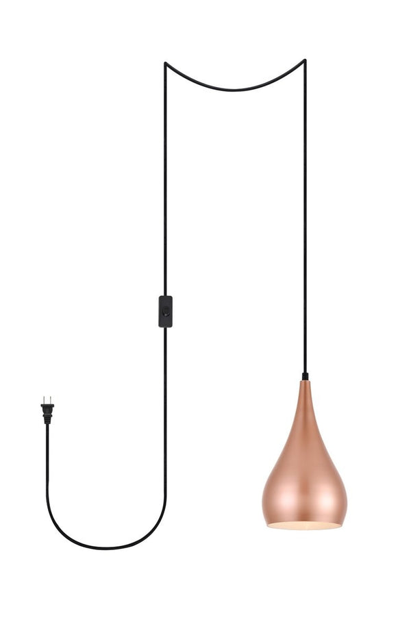Elegant Lighting - LDPG2001HG - One Light Plug in Pendant - Nora - Honey Gold from Lighting & Bulbs Unlimited in Charlotte, NC