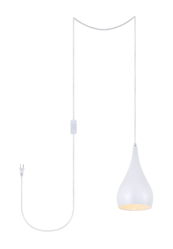 Elegant Lighting - LDPG2001WH - One Light Plug in Pendant - Nora - White from Lighting & Bulbs Unlimited in Charlotte, NC