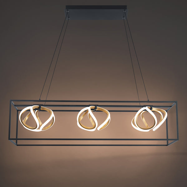 W.A.C. Lighting - PD-73242-BK/GL - LED Chandelier - Sinclair - Black/Gold Leaf from Lighting & Bulbs Unlimited in Charlotte, NC
