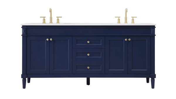 Elegant Lighting - VF31872DBL - Double Bathroom Vanity - Bennett - Blue from Lighting & Bulbs Unlimited in Charlotte, NC